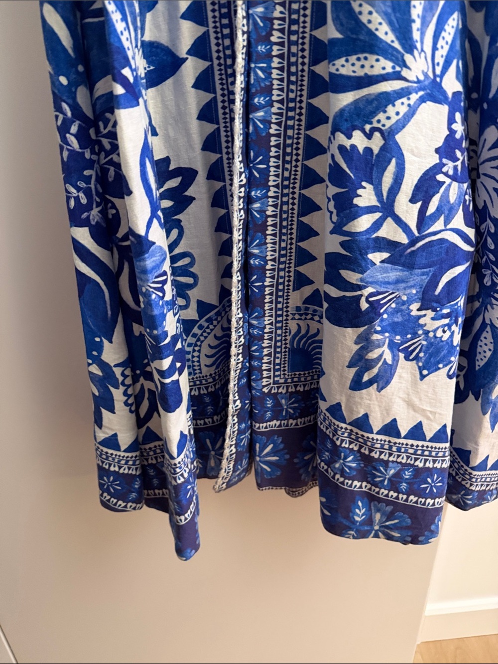 FARM Rio Blue and White Floral Button-Front Maxi Dress - Picture 6 of 6